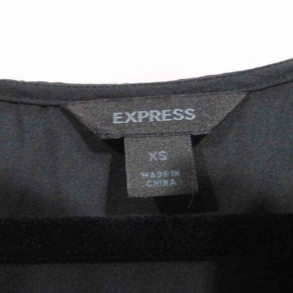 EXPRESS Black Belted Short Sleeve Top Size XS - Picture 7 of 8